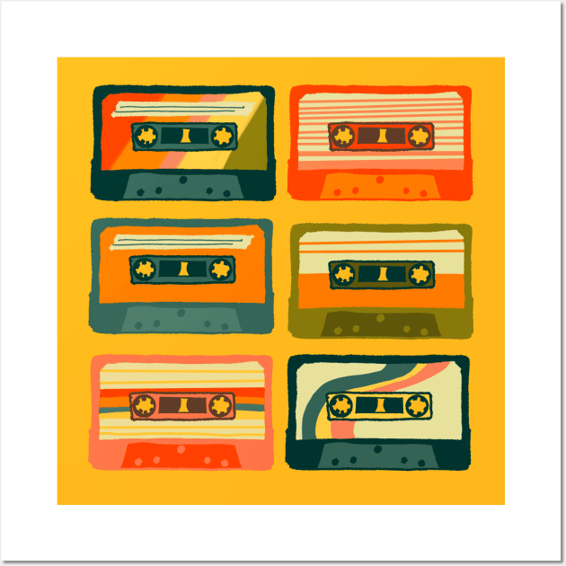 Retro Mixtape Revival: 80s & 90s Nostalgia Cassette Wall Art by RH Creatives